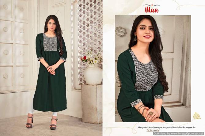 Maa Afreen New Ethnic Wear Embroidery Designer Fancy Wear Kurti Collection